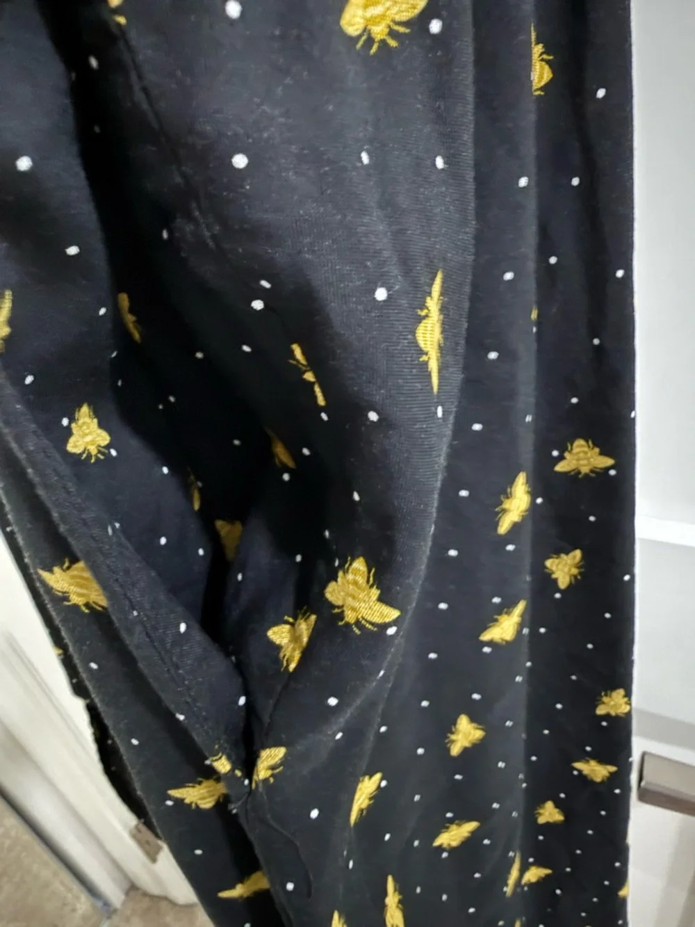 Torrid black lightweight dress w/ polka dot + bee pattern (fair) - Picture 5 of 12
